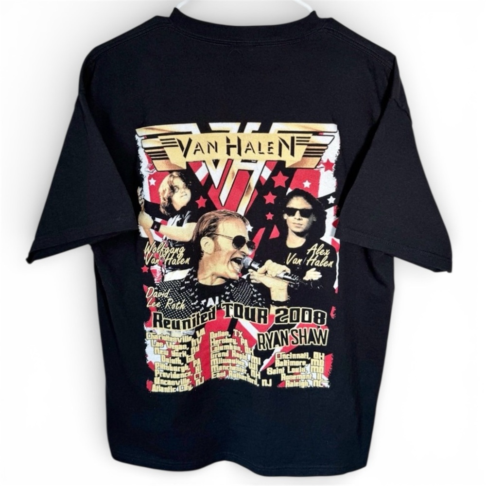 Van Halen 2008 Reunited Tour T-Shirt Size Medium M Short Sleeve Rock Band Tee
